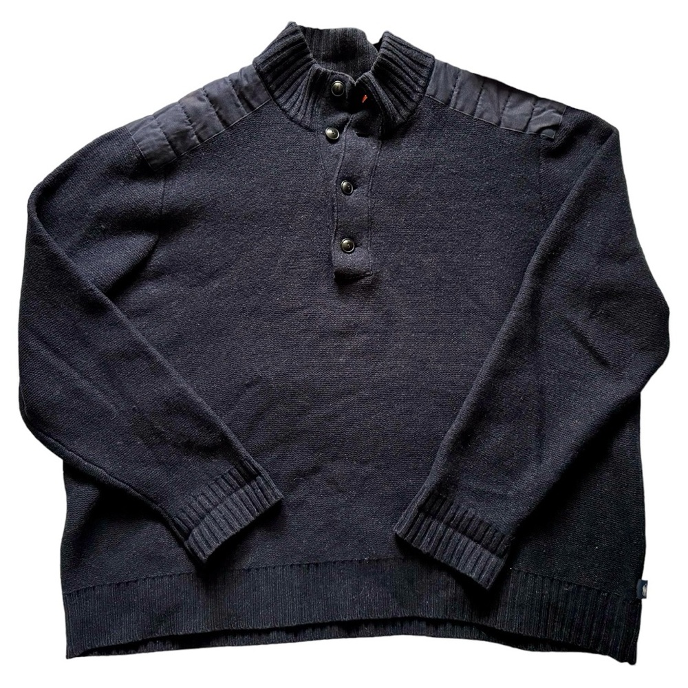 Vintage Polo Ralph Lauren Military Style Navy Lambswool Sweater 5XL Cabincore